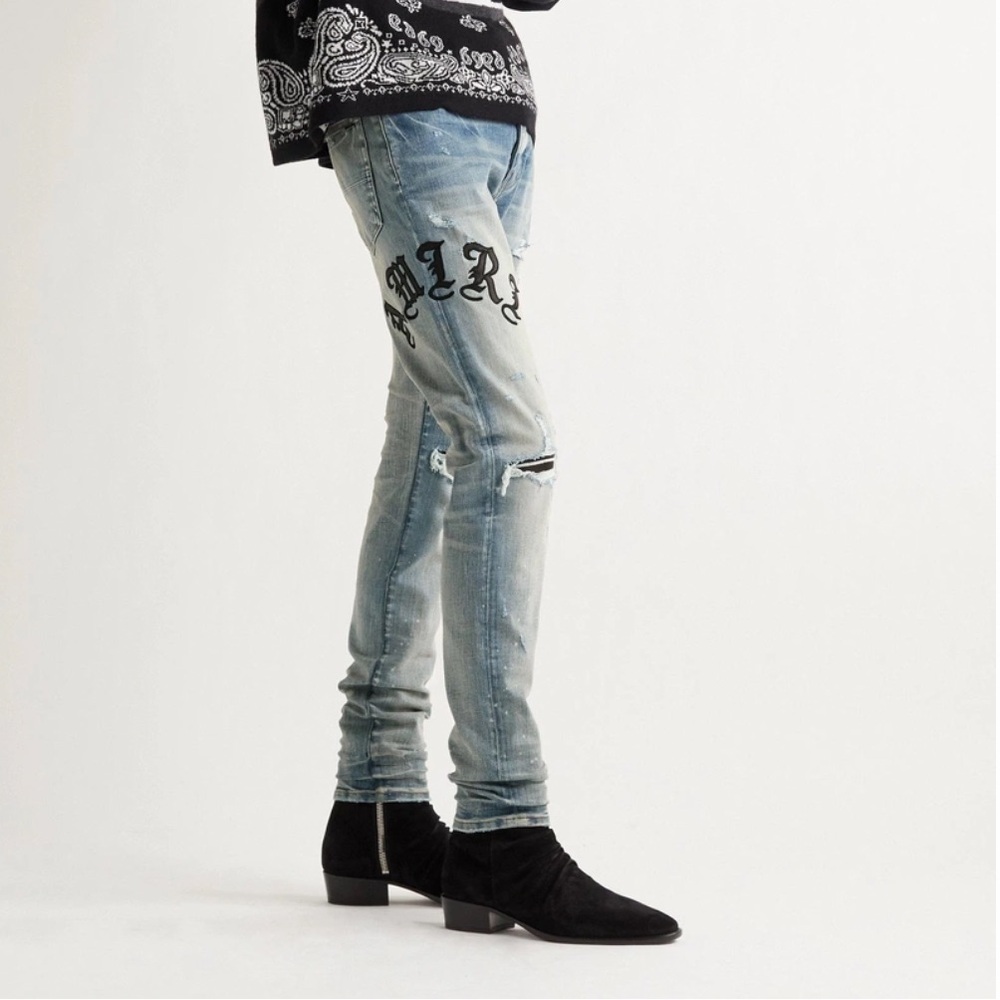 AMIRI Distressed Blue skinny Jeans Size 30